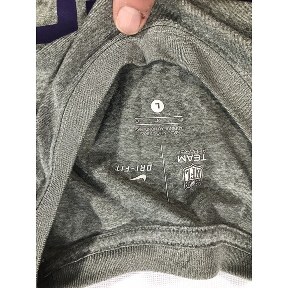 Baltimore Ravens T-Shirt Mens Large Nike Dri-Fit Grey Rise And Conquer NFL Tee - Picture 5 of 6